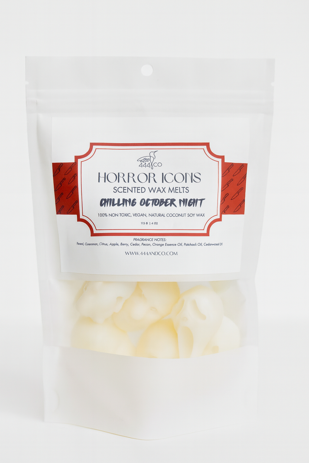 Pack of Horror Icons scented wax melts with a white background